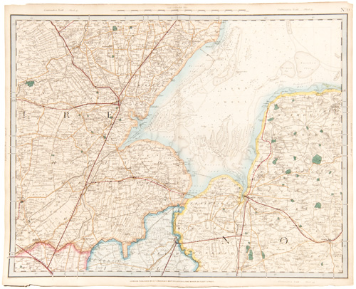 antique map of England, Wales and Scotland Railways and Stations Cruchley 1862